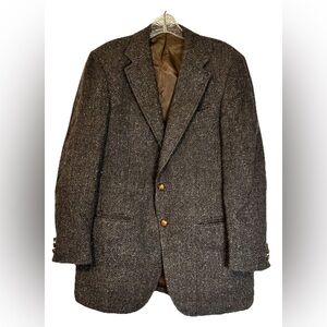 Stanley Blacker Jacket Mens 40 Brown Multicolor Tweed Blazer 100%Wool Sport Coat